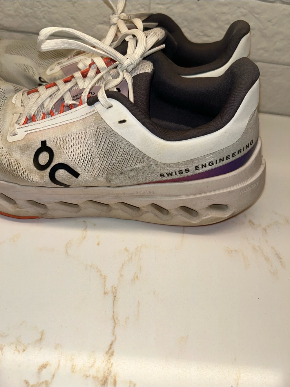 On Cloudsurfer Next Women's Size 8.5 White Flame Running Shoes Comfort Sneakers - Picture 6 of 12